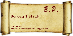 Borosy Patrik névjegykártya